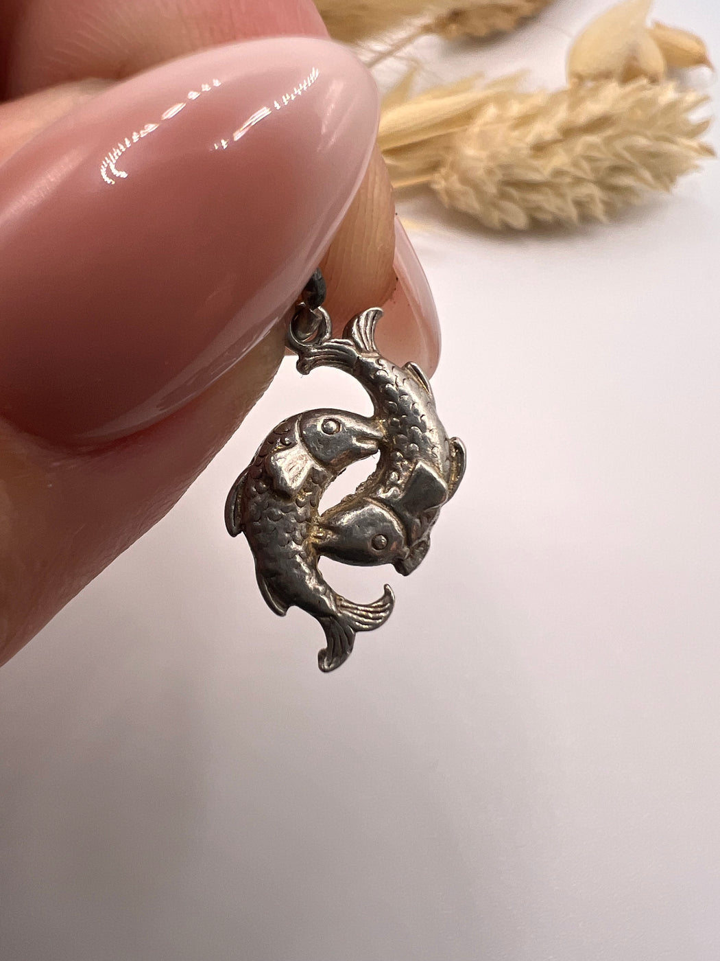 Vintage Silver Zodiac Pisces Fish Charm