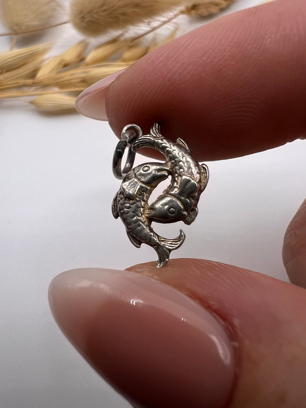 Vintage Silver Zodiac Pisces Fish Charm