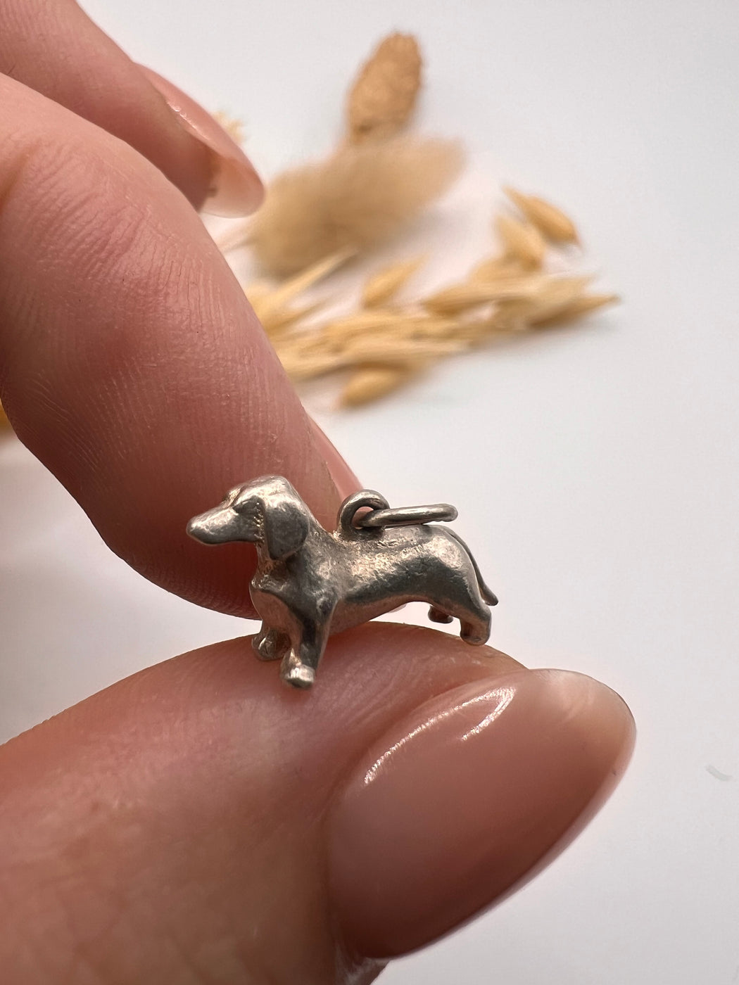 Vintage Silver Dachshund Sausage Dog Charm