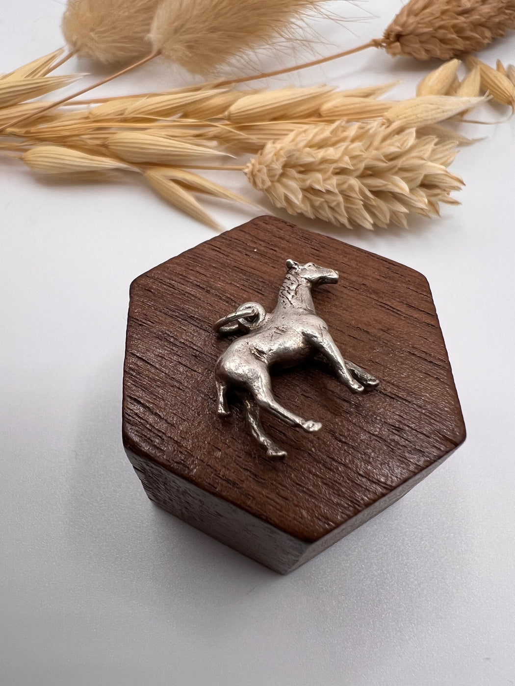 Vintage Standing Horse Silver Charm