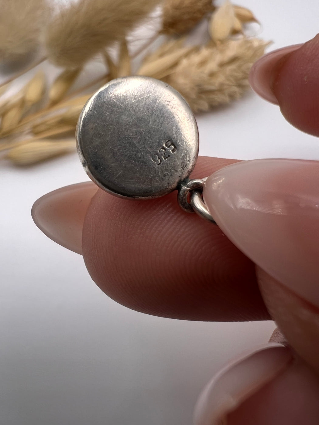 Silver Mount Purple Cabochon Stone Pendant