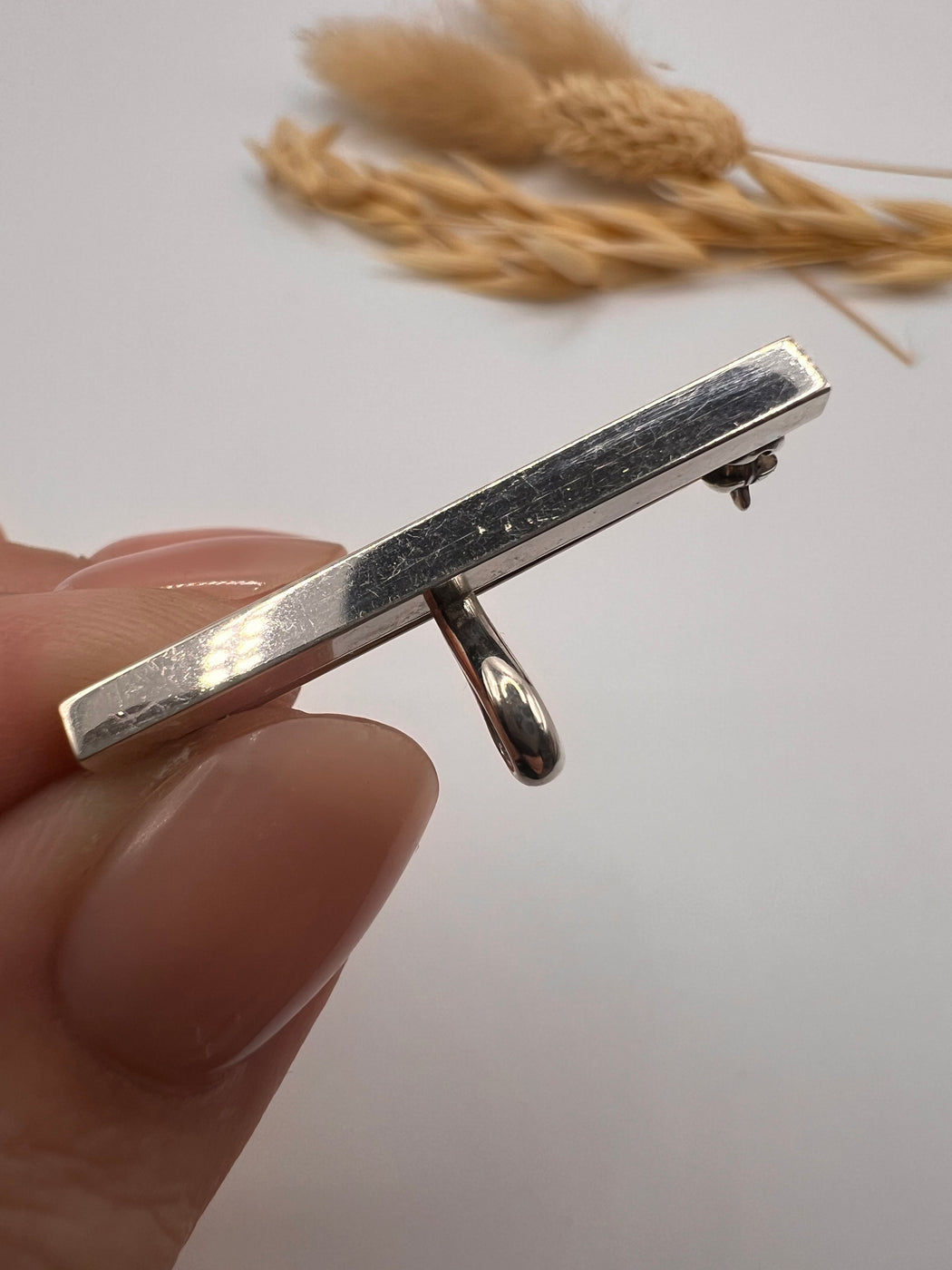 Silver Brooch With Charm Loop