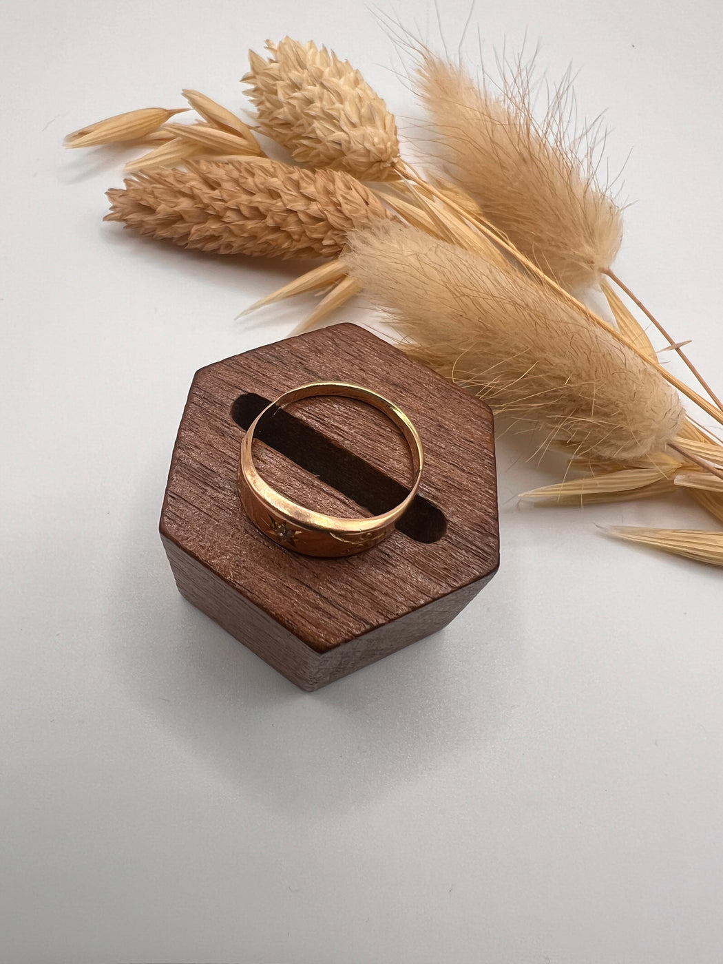 9ct Rose Gold Star Set Diamond Gypsy Ring