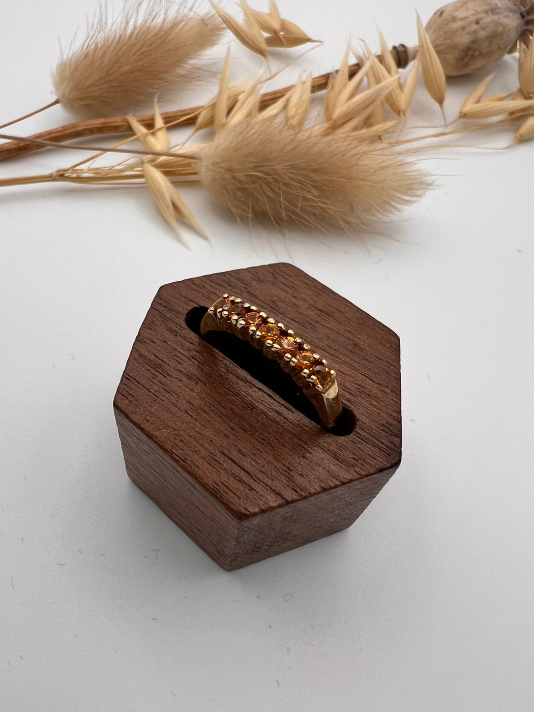 9ct Citrine Half Eternity Band Ring