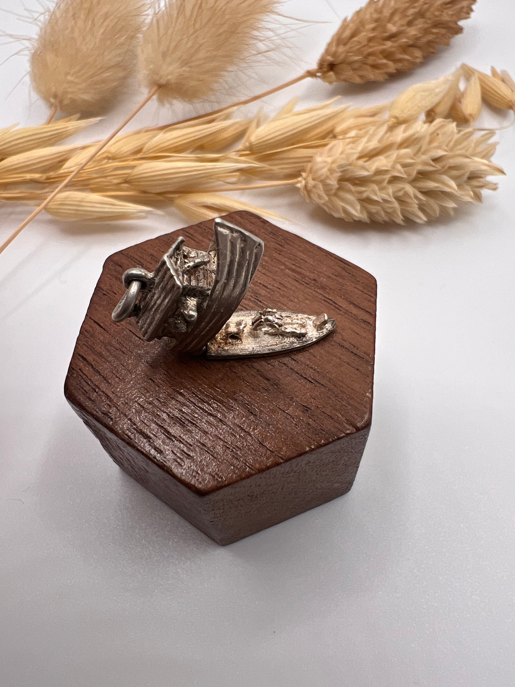 Vintage Silver Articulated Noahs Ark Charm