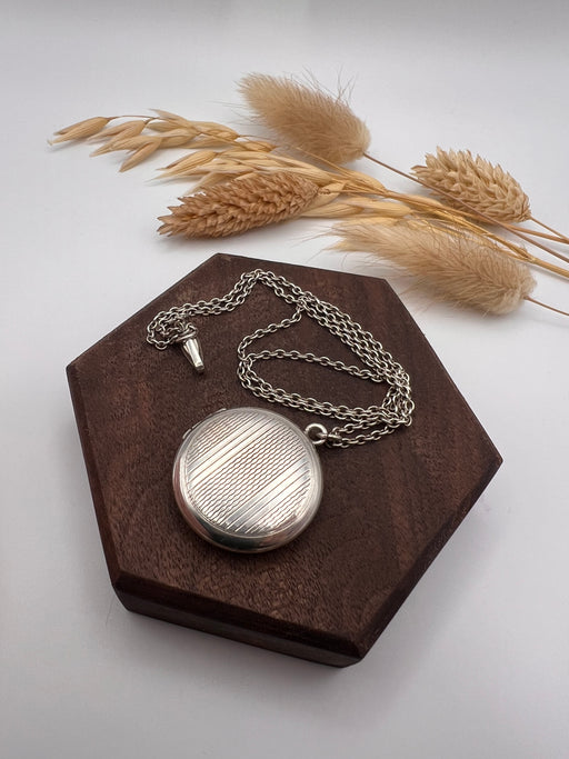 Vintage Engine Turned Silver Locket