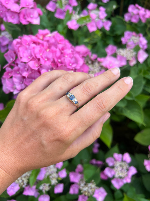 9ct Gold Sapphire And Diamond Ring Size N