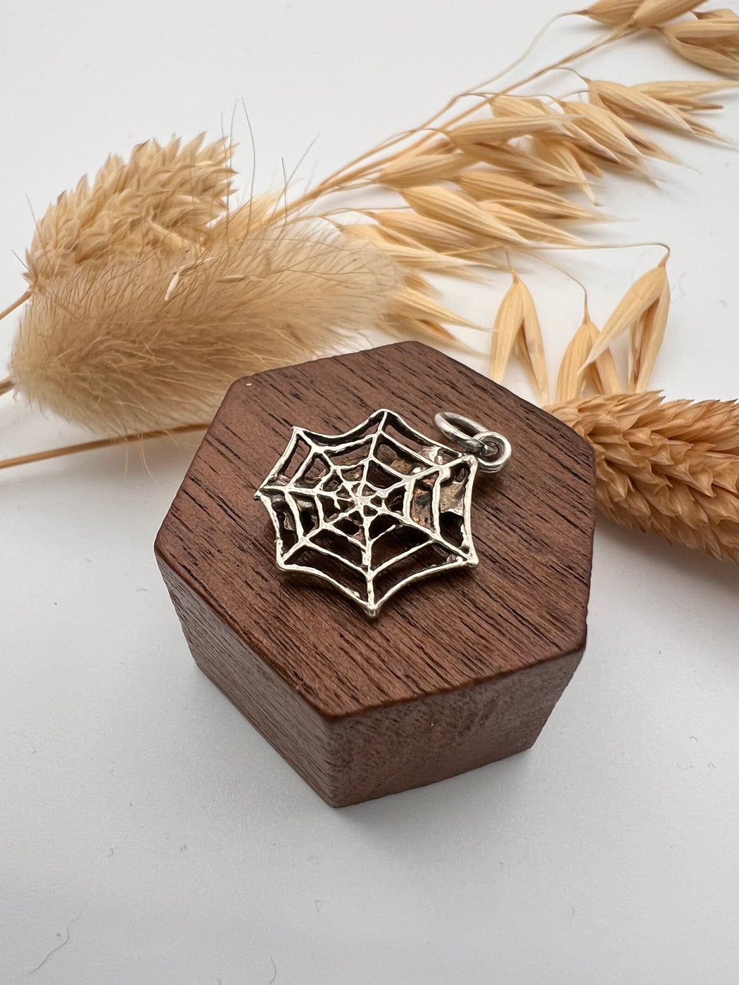 Vintage Silver Spiders Web Charm