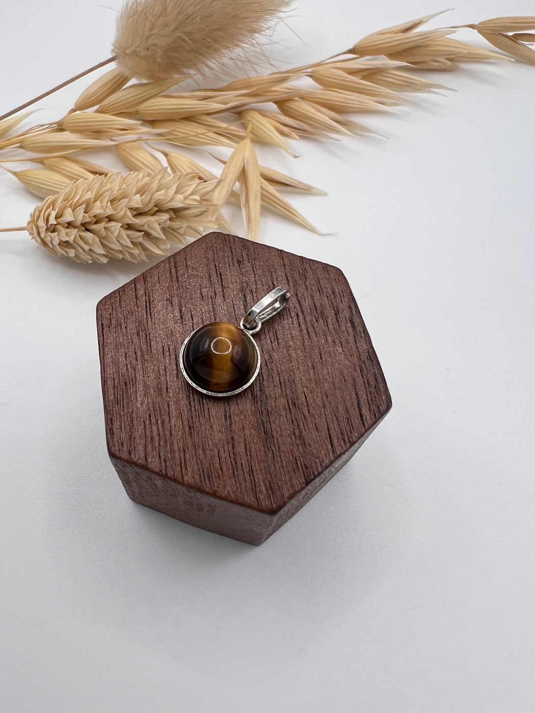 Vintage Tigers Eye Silver Charm