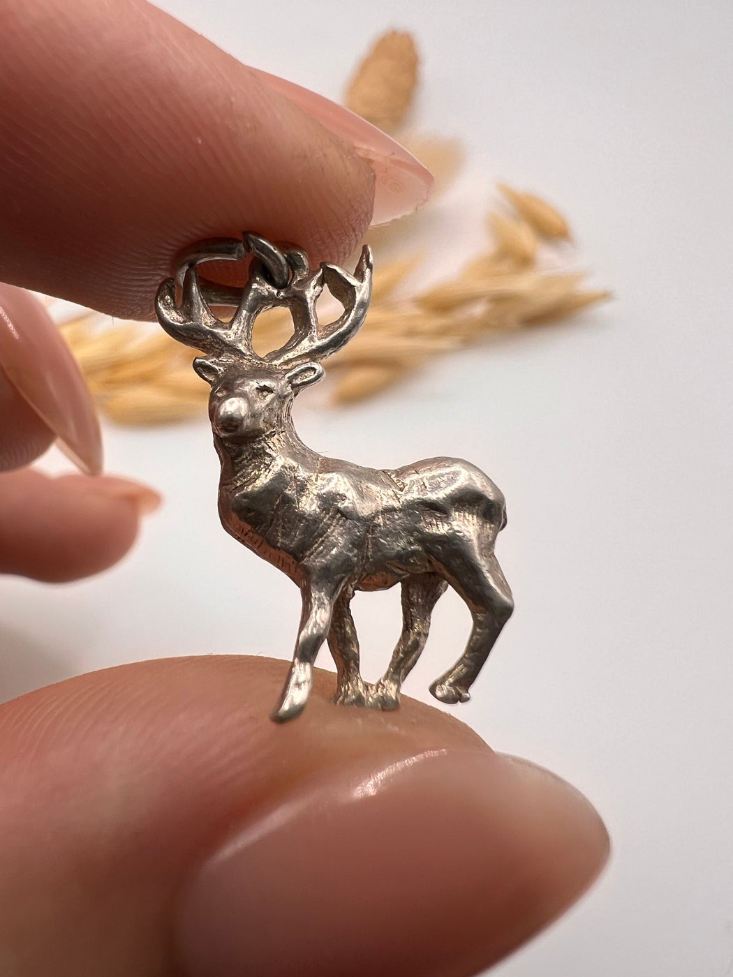 Vintage Silver Stag Deer Charm