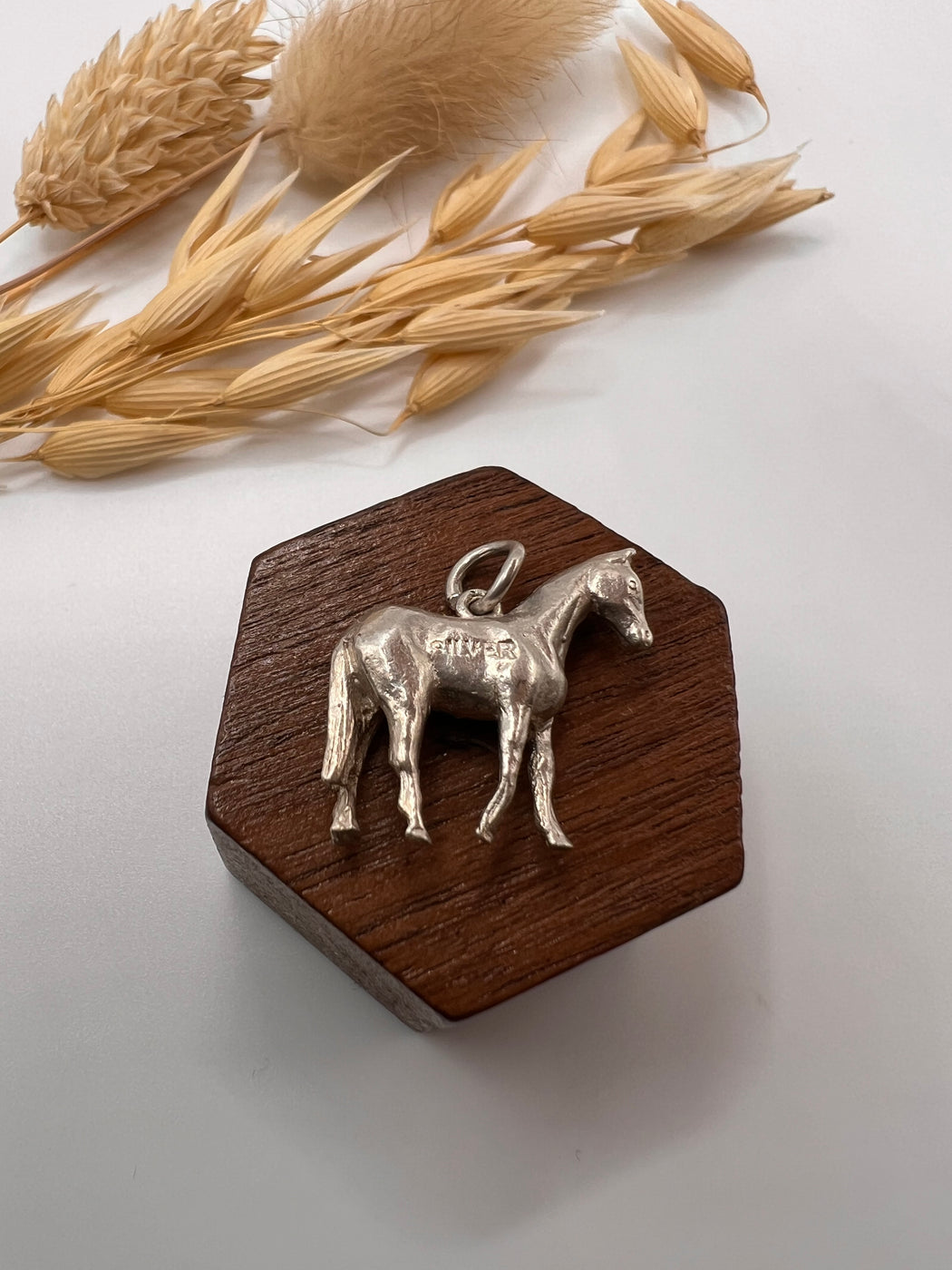 Vintage Large Silver Standing Horse Charm