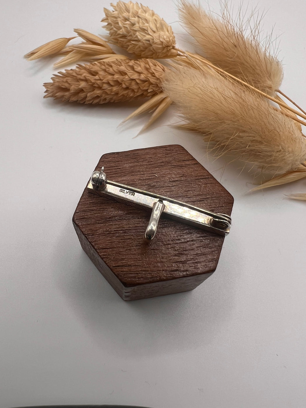 Silver Brooch With Charm Loop