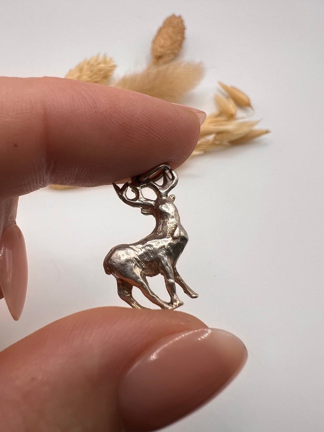 Vintage Silver Stag Deer Charm