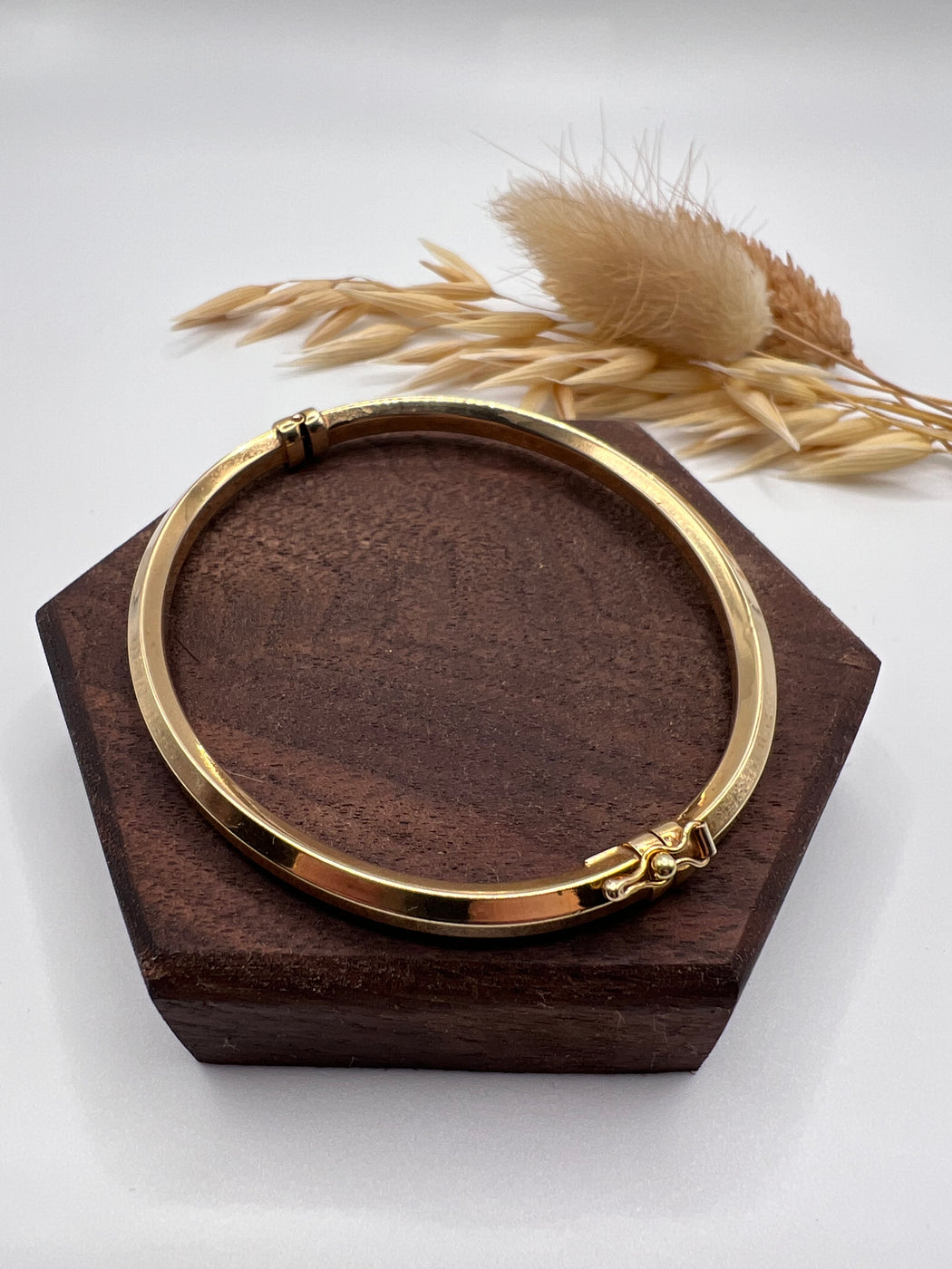 Vintage 9ct Gold Bangle With Safety Clasp