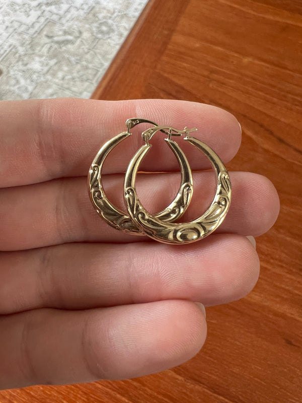 9ct Gold Filigree Earrings
