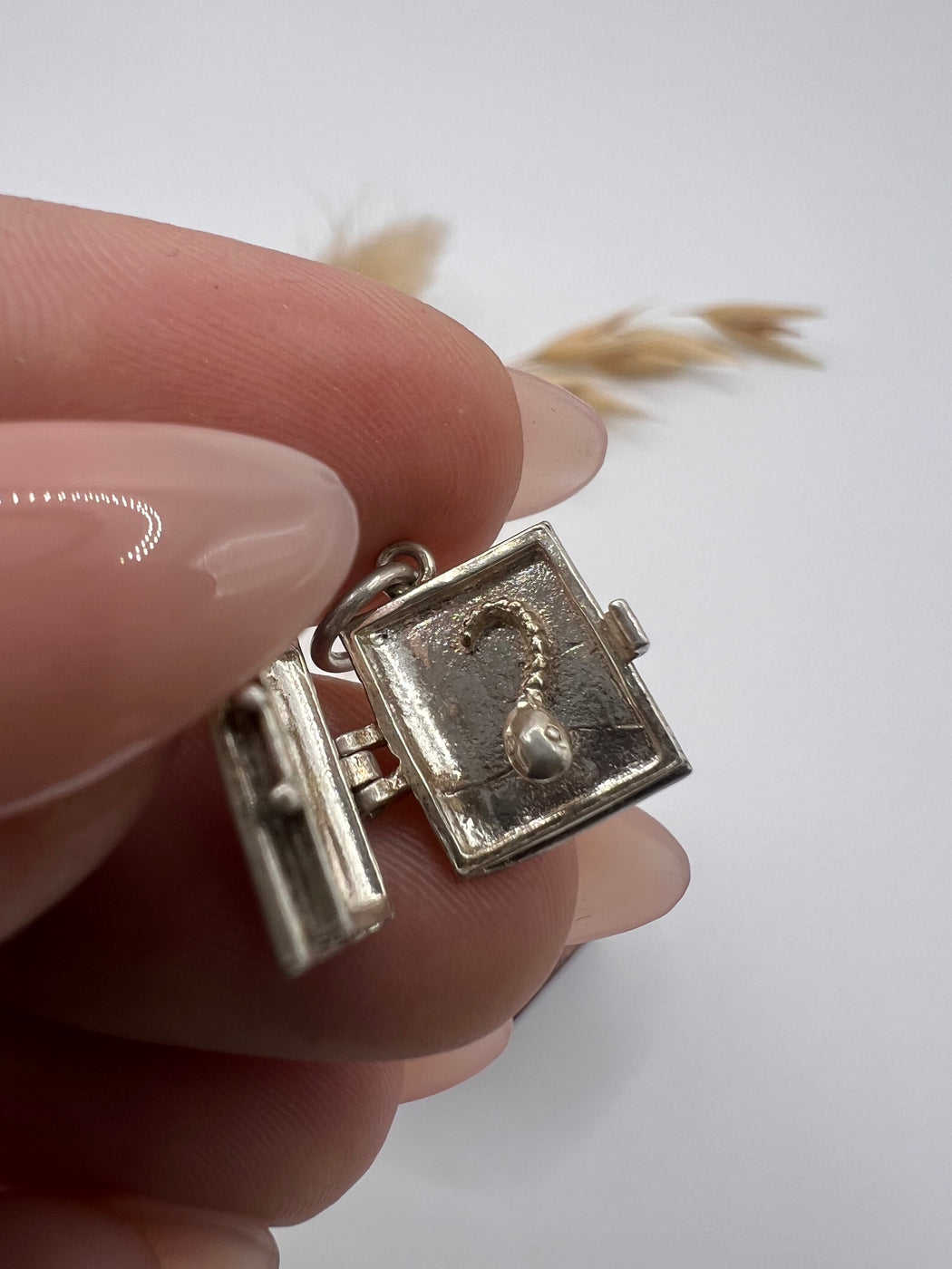 Vintage Silver Articulated Bookworm Charm