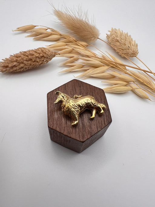 Vintage Gold Lassie Dog Charm