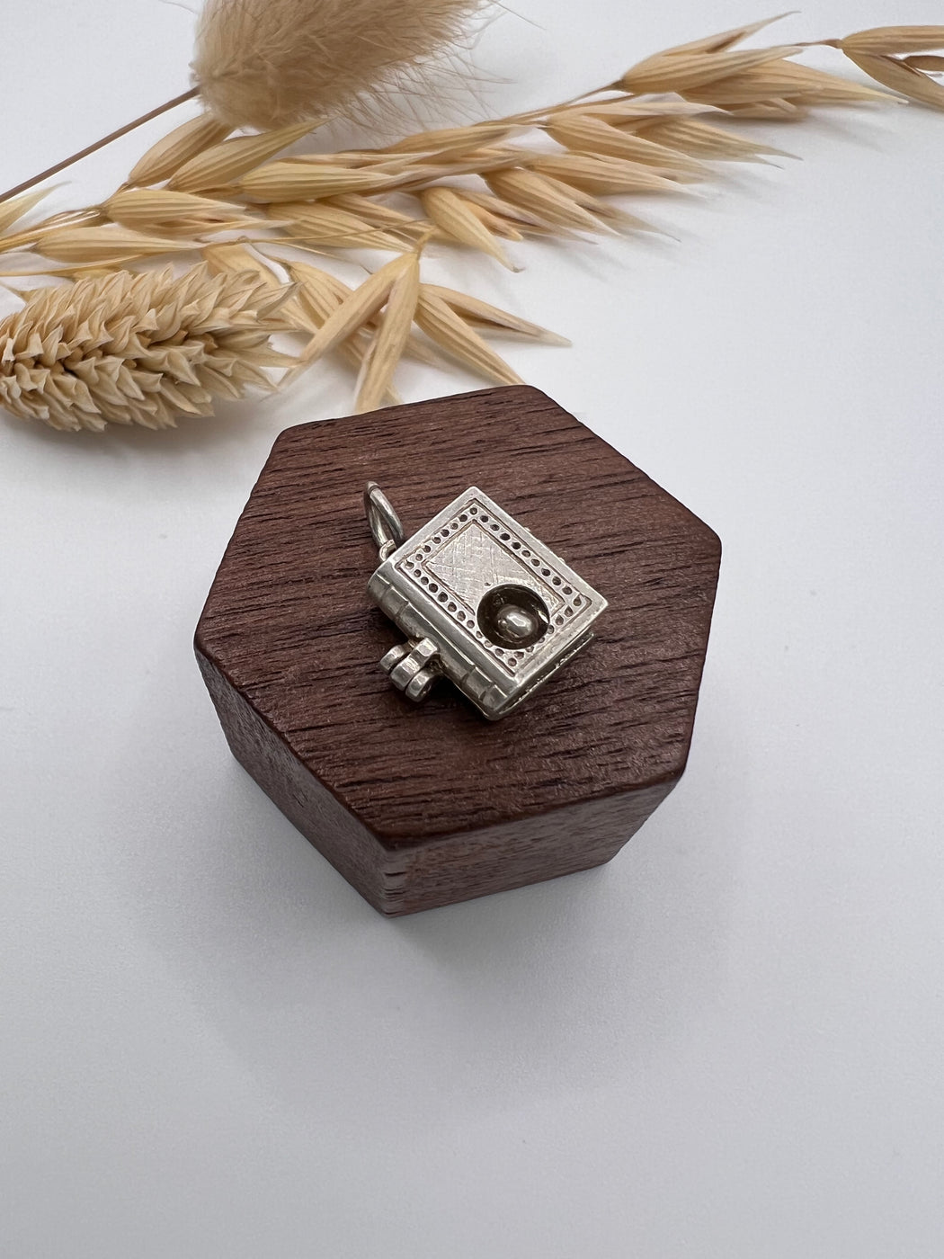 Vintage Silver Articulated Bookworm Charm