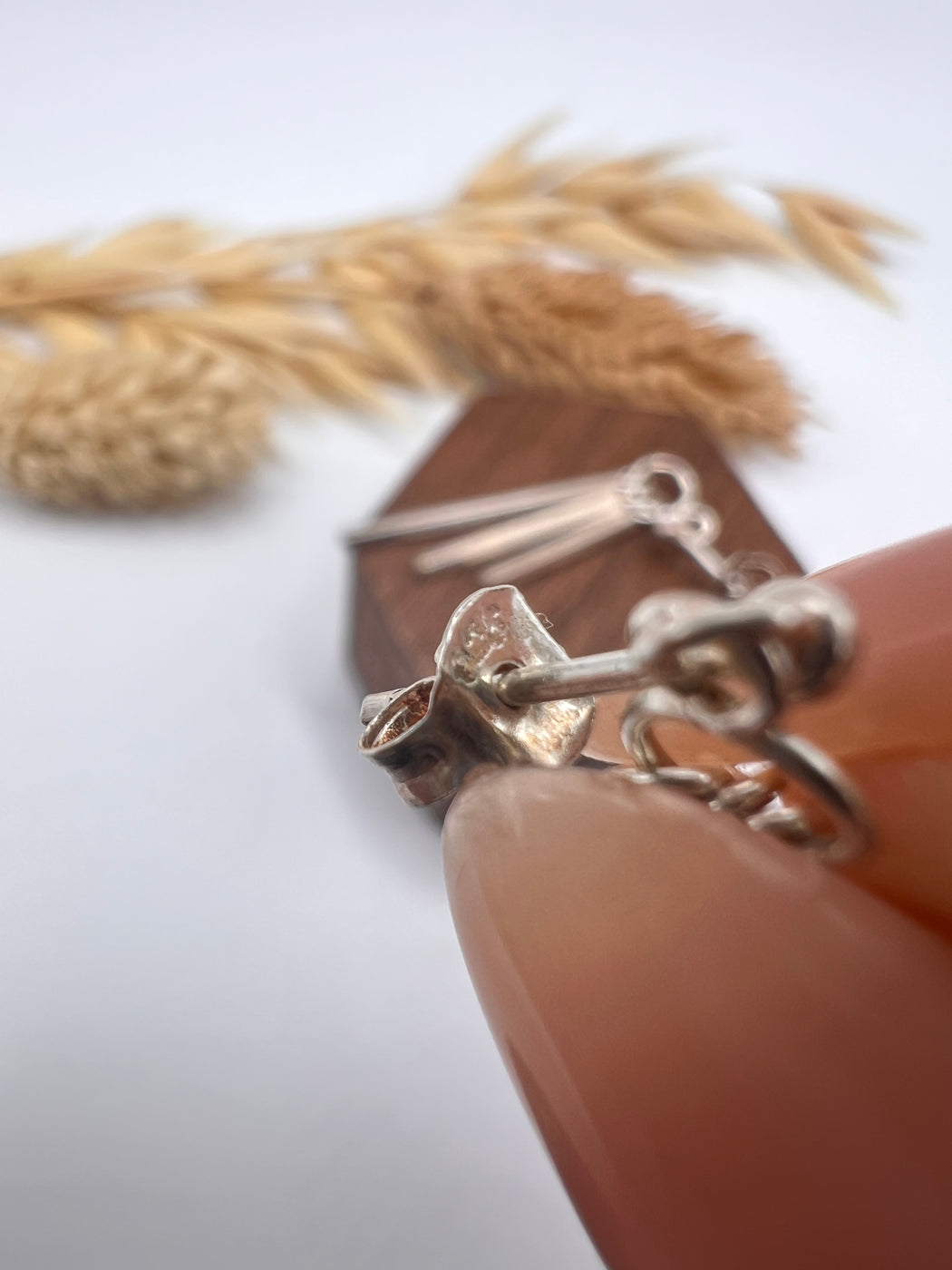 Silver Wind Chime Dangle Stud Earrings