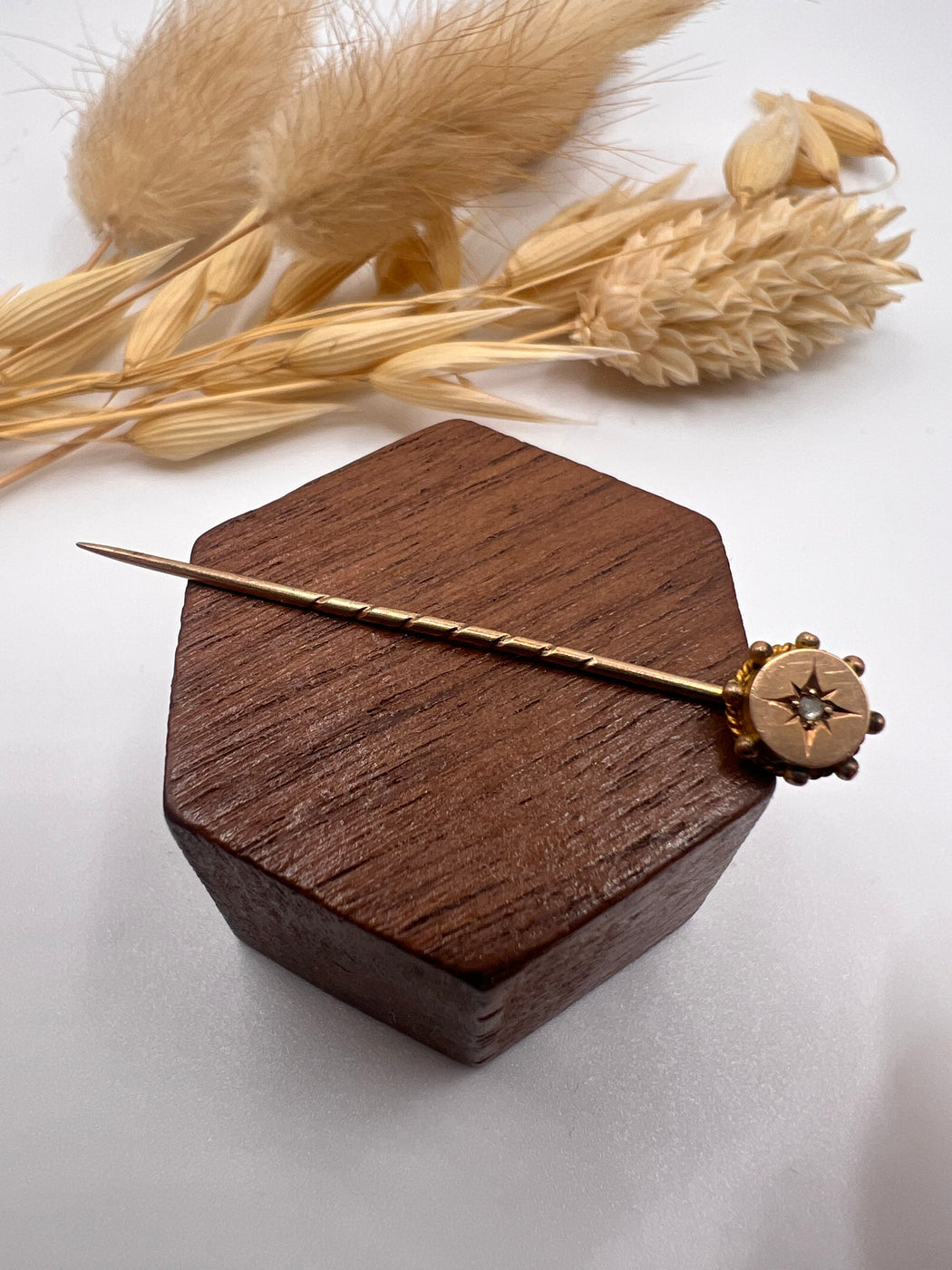 Antique Victorian Star Set Diamond Stick Pin