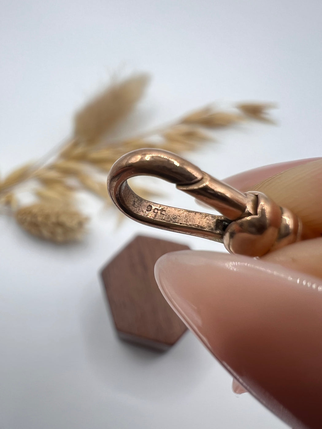 Vintage 9ct Rose Gold Swivel Dog Clip