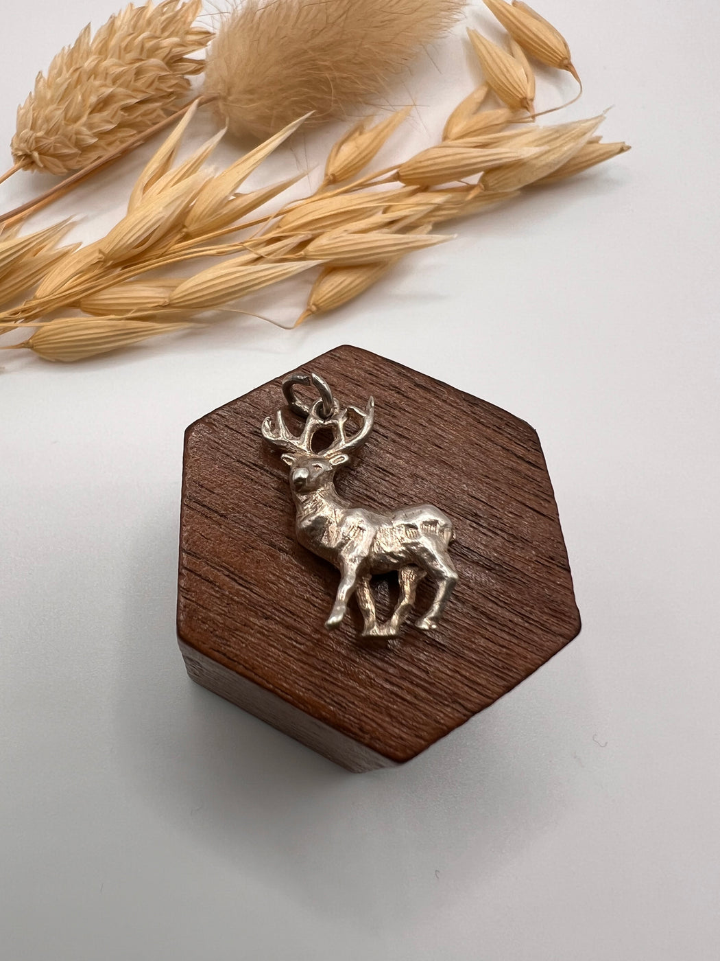 Vintage Silver Stag Deer Charm