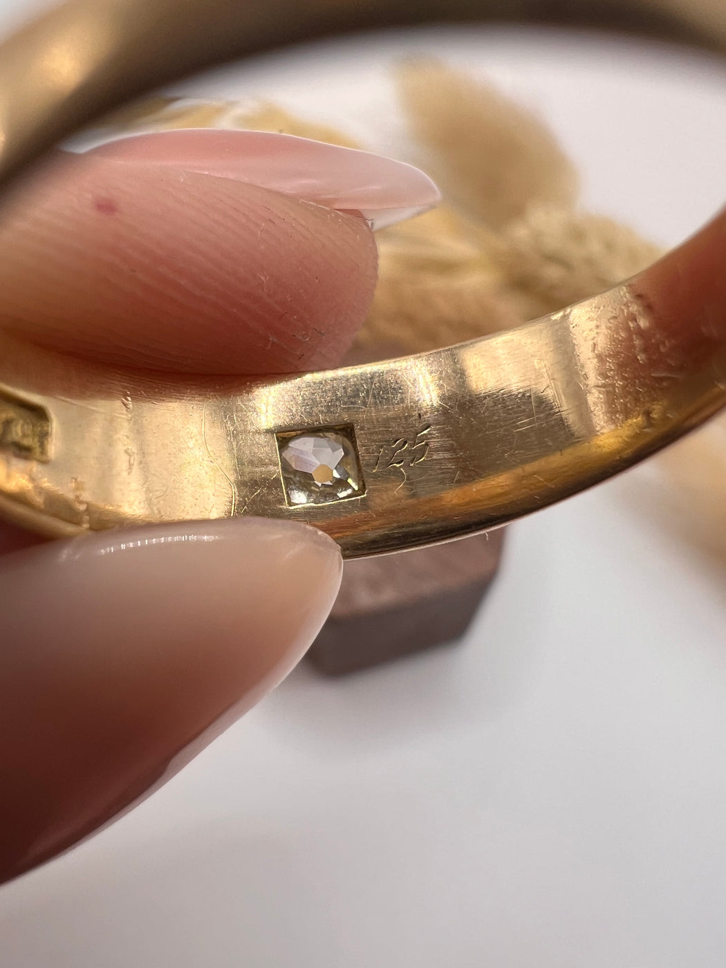 15ct Star Set Old Cut Diamond Gypsy Ring