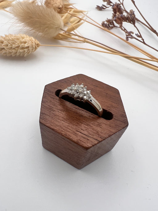 9ct White Gold Cluster Diamond Ring