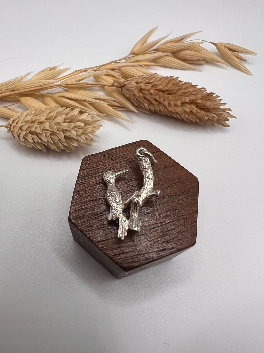 Vintage Silver Articulated Woodpecker Charm