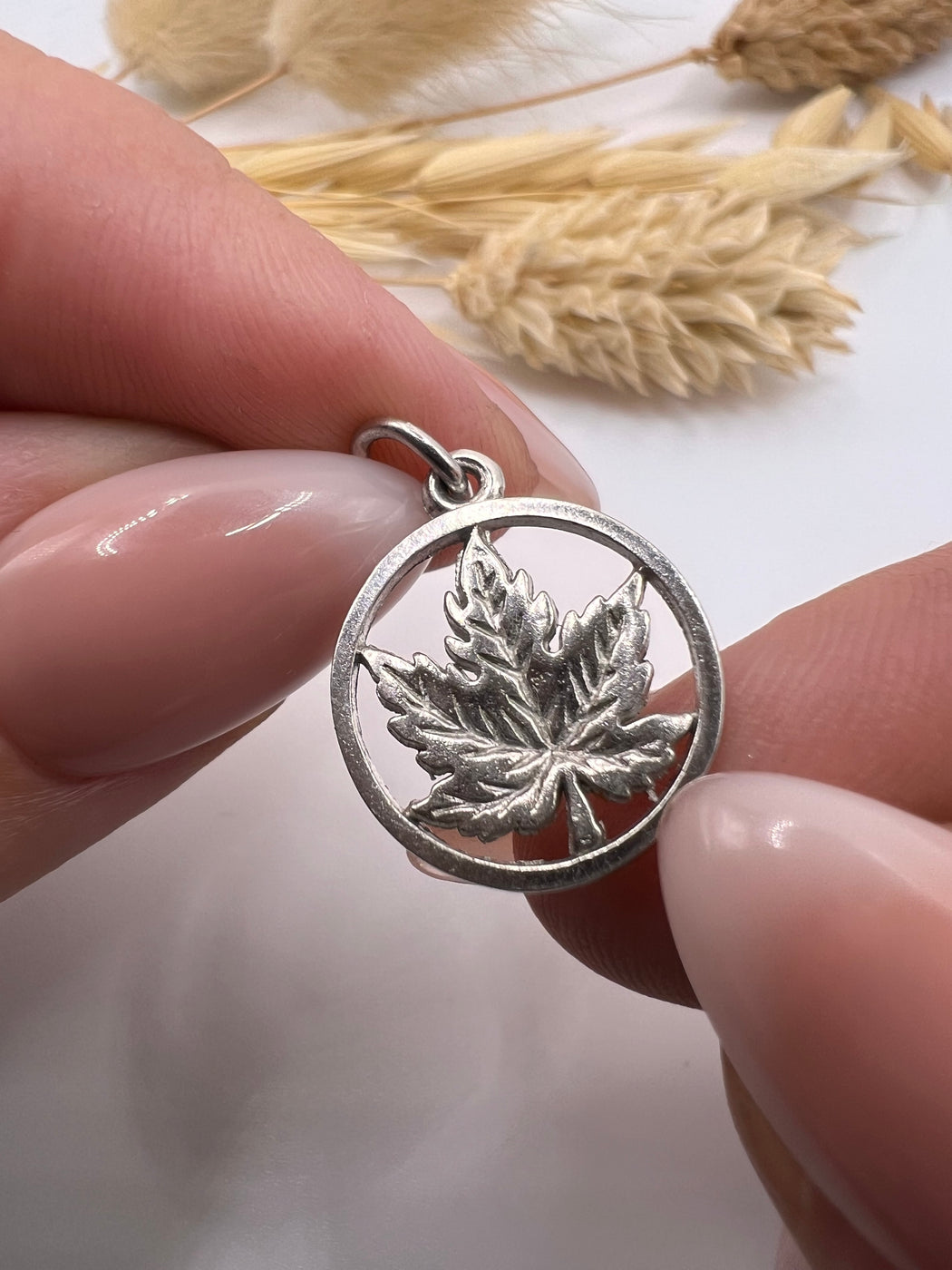 Vintage Silver Canadian Maple Leaf Charm