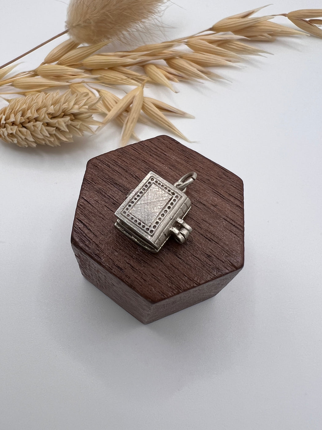 Vintage Silver Articulated Bookworm Charm