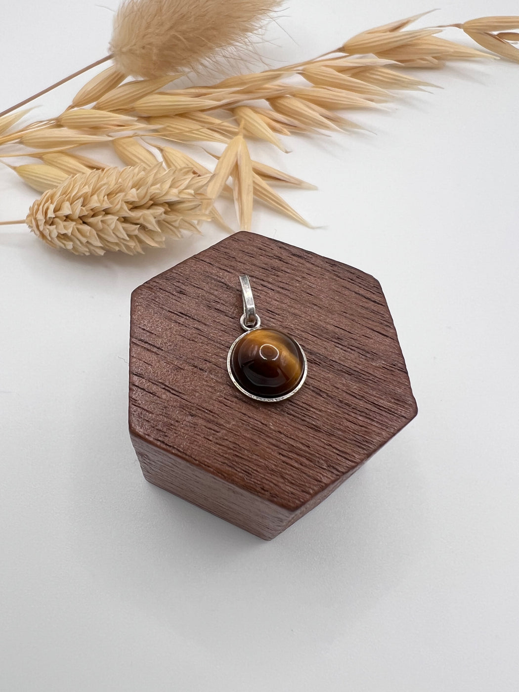 Vintage Tigers Eye Silver Charm
