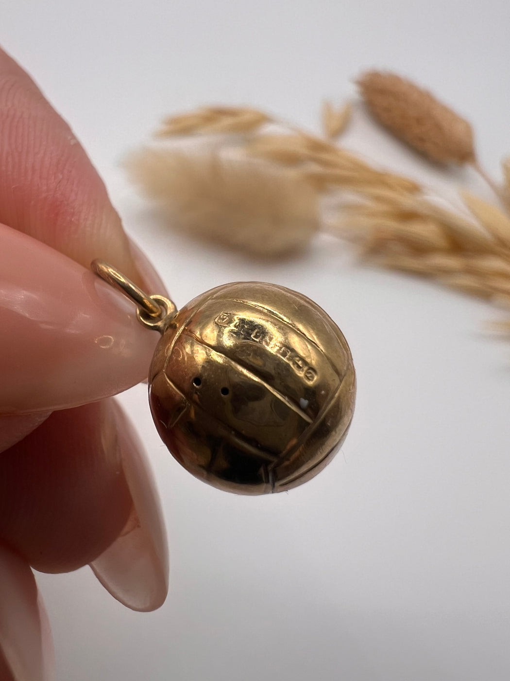 Vintage 9ct Gold Football Charm
