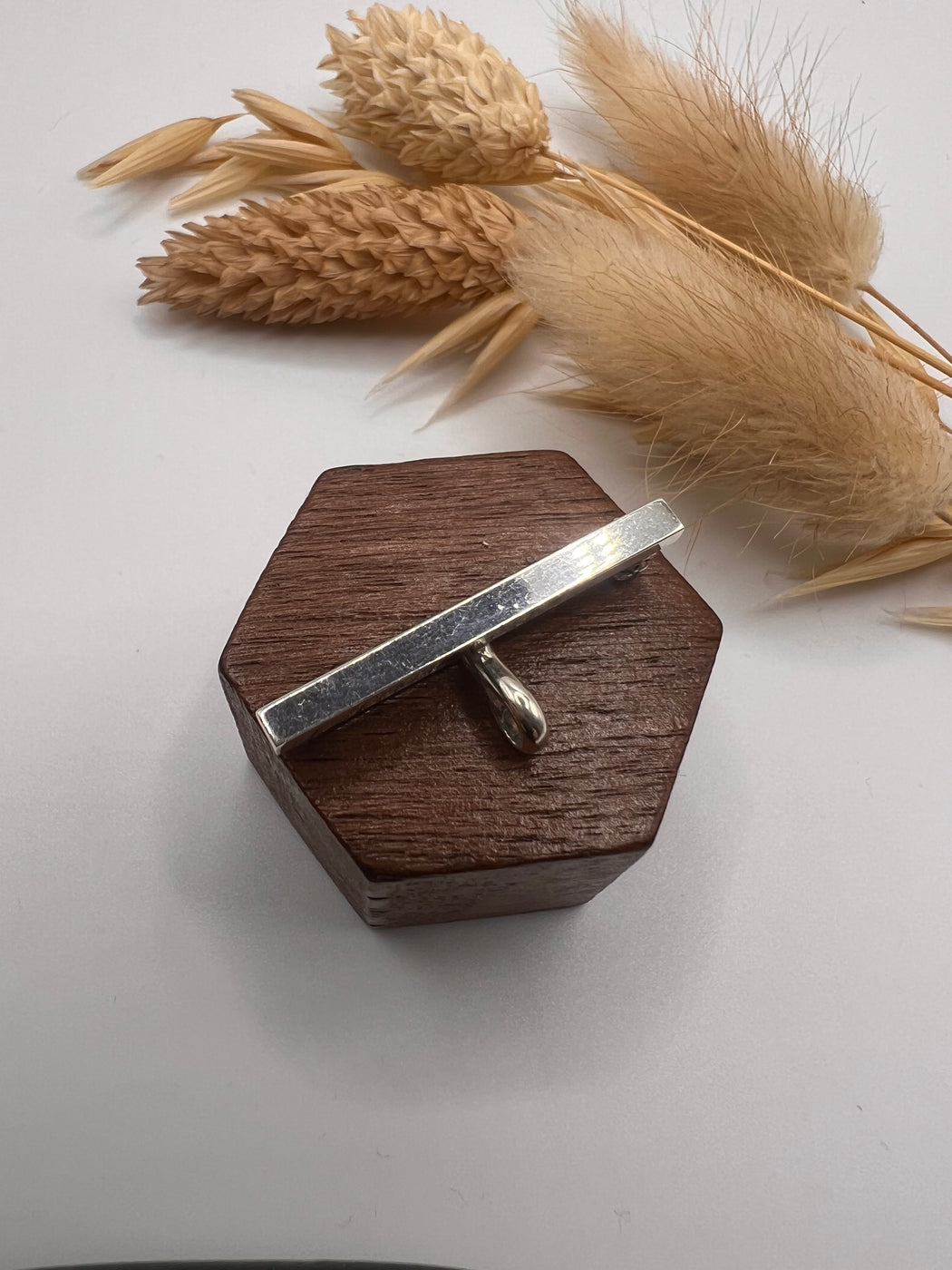Silver Brooch With Charm Loop