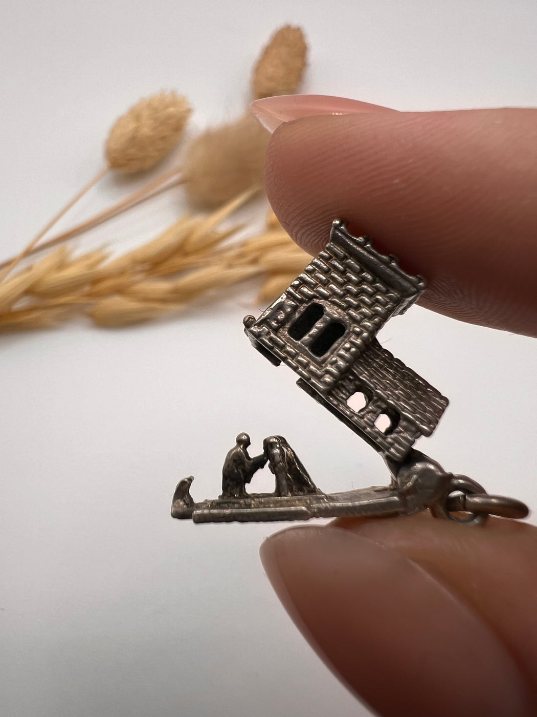 Vintage Articulated Opening Church Charm