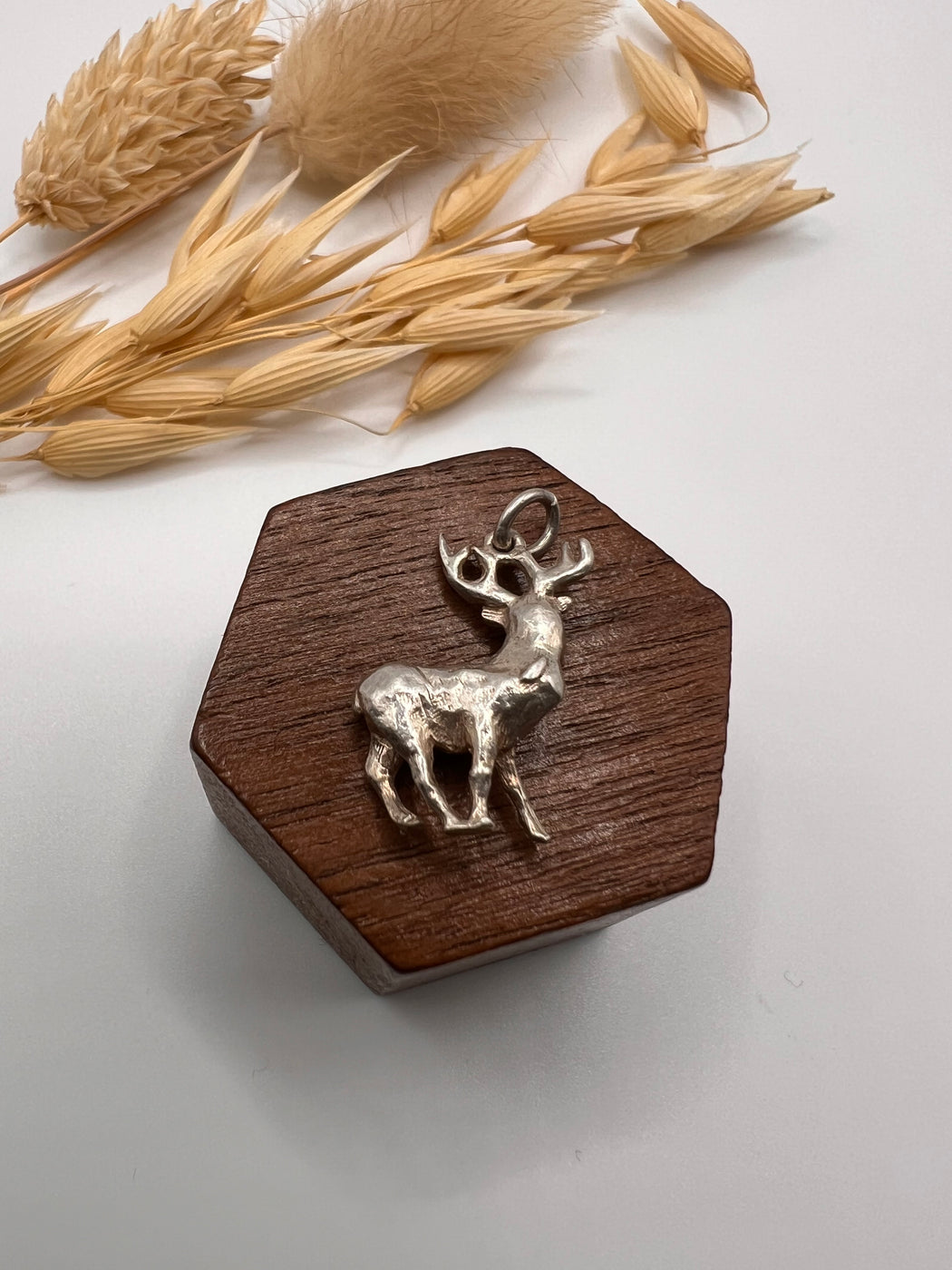 Vintage Silver Stag Deer Charm