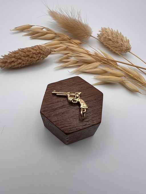 Vintage Articulated Gold Western Revolver Charm