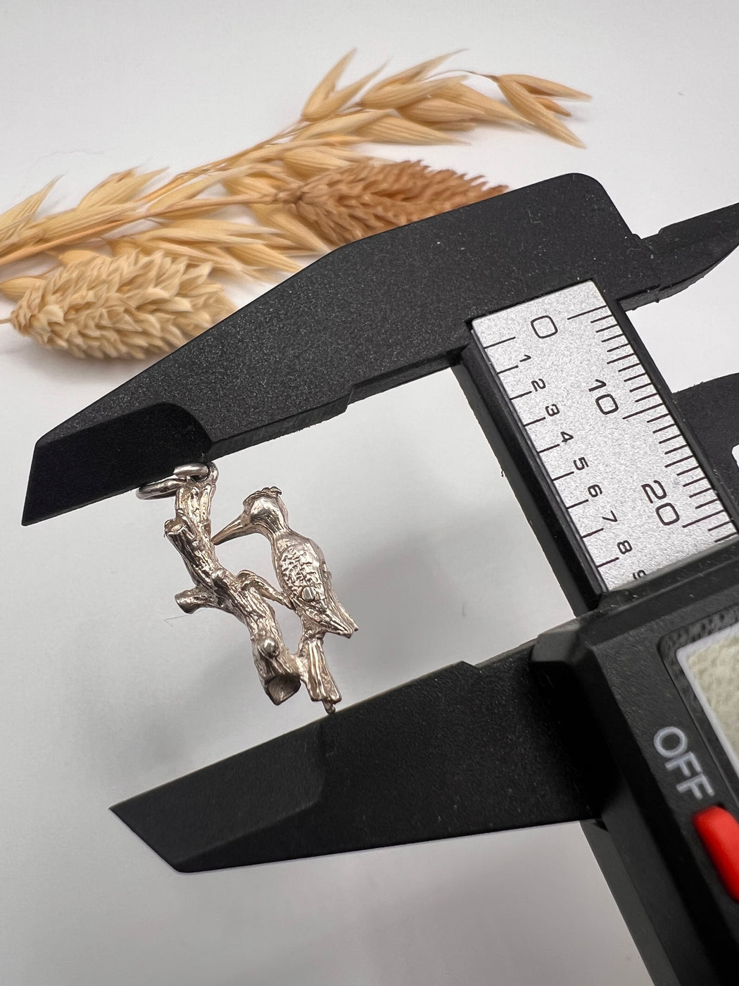 Vintage Silver Articulated Woodpecker Charm
