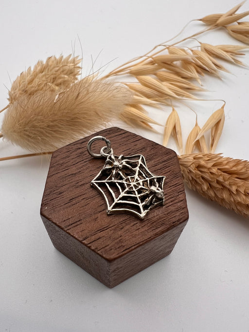 Vintage Silver Spiders Web Charm