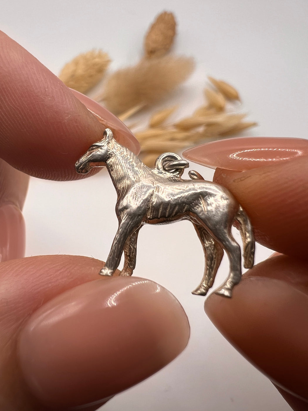 Vintage Silver Standing Horse Charm