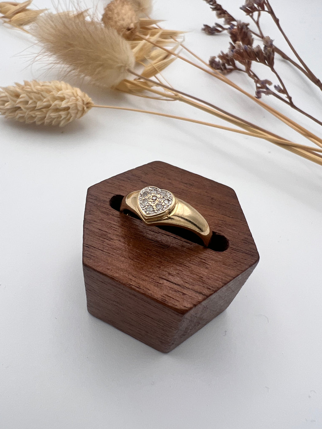 9ct Diamond Cluster Heart Ring