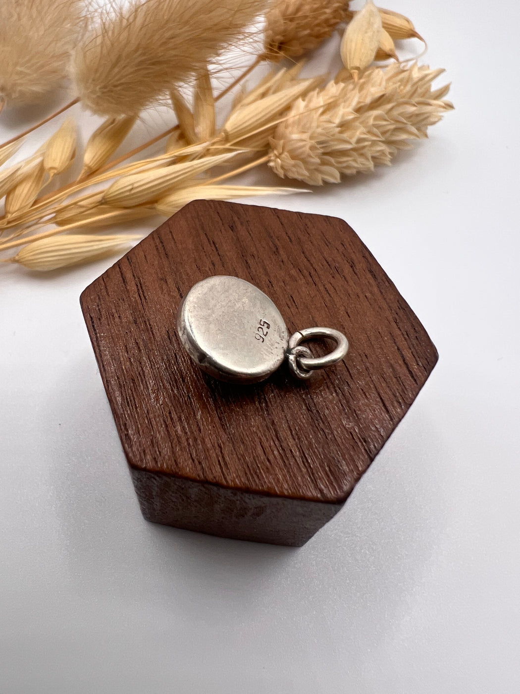 Silver Mount Purple Cabochon Stone Pendant