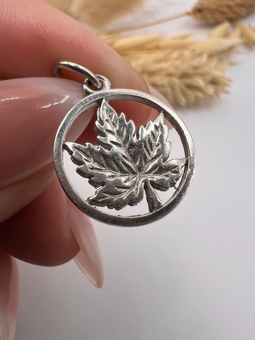 Vintage Silver Canadian Maple Leaf Charm