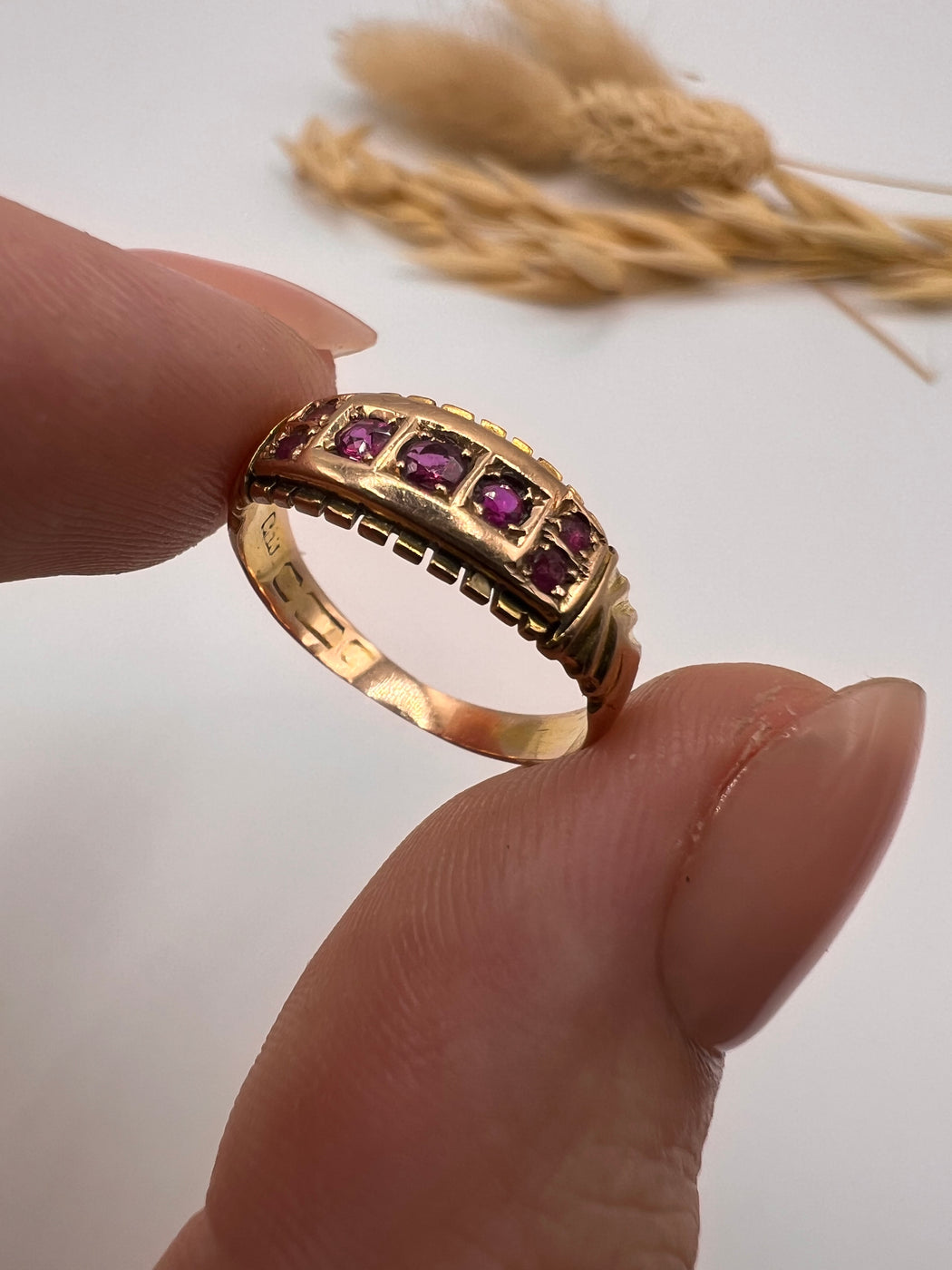 15ct Antique Square Set Ruby Ring