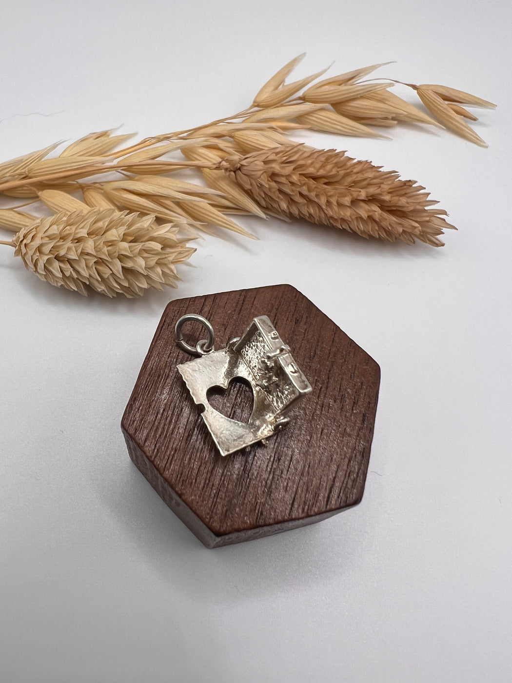 Vintage Silver Articulated Greetings Love Charm