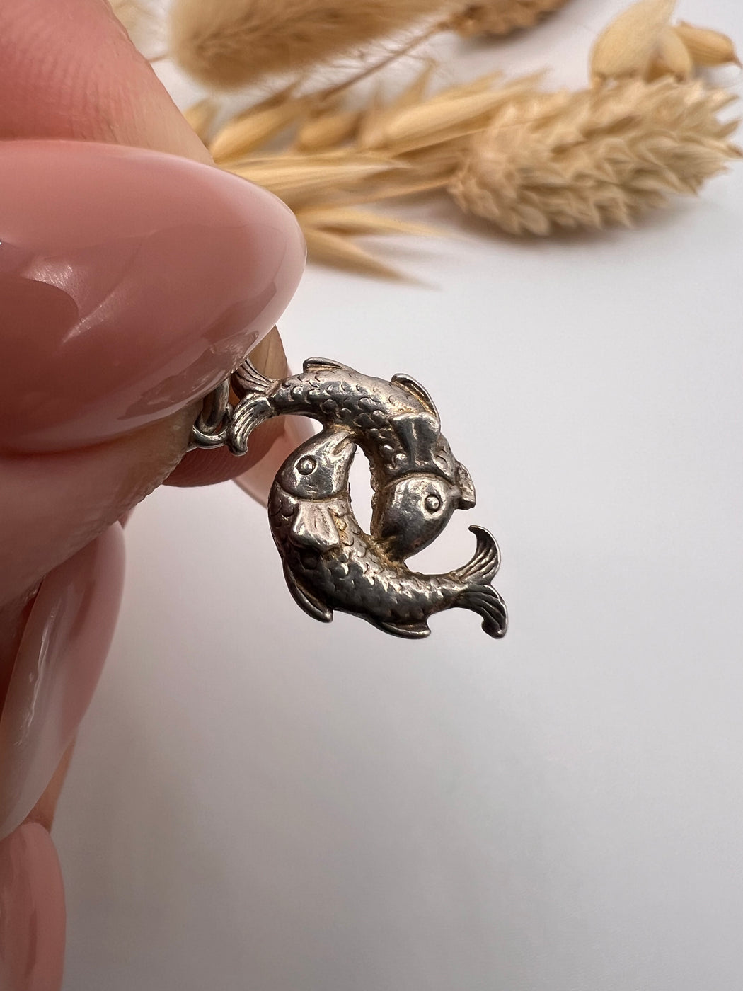 Vintage Silver Zodiac Pisces Fish Charm