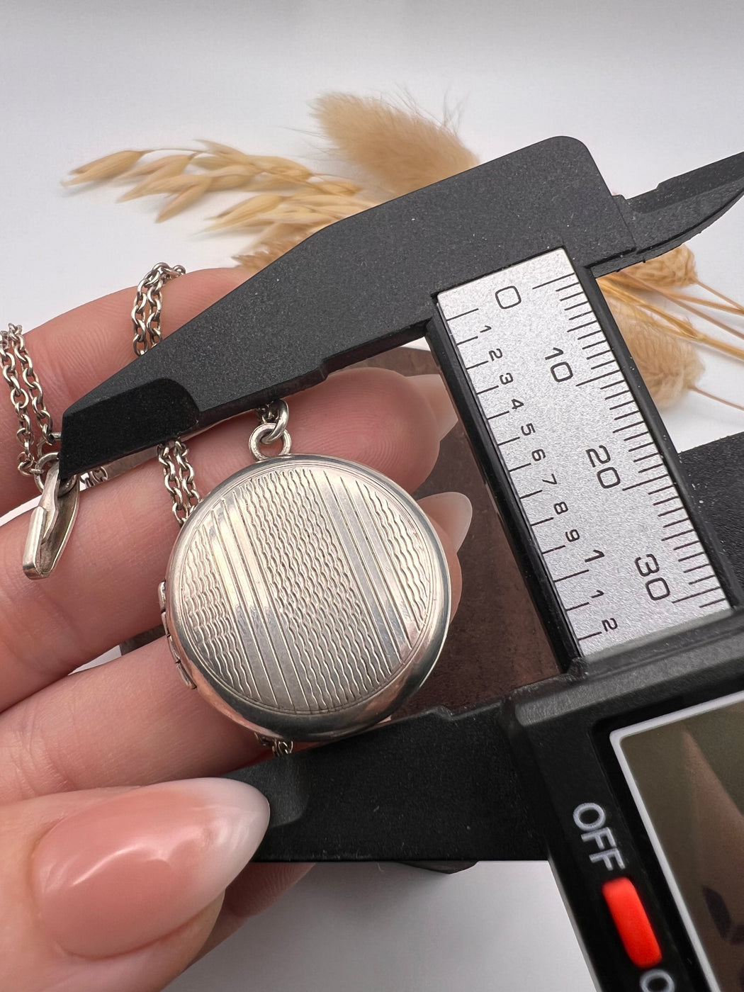 Vintage Engine Turned Silver Locket