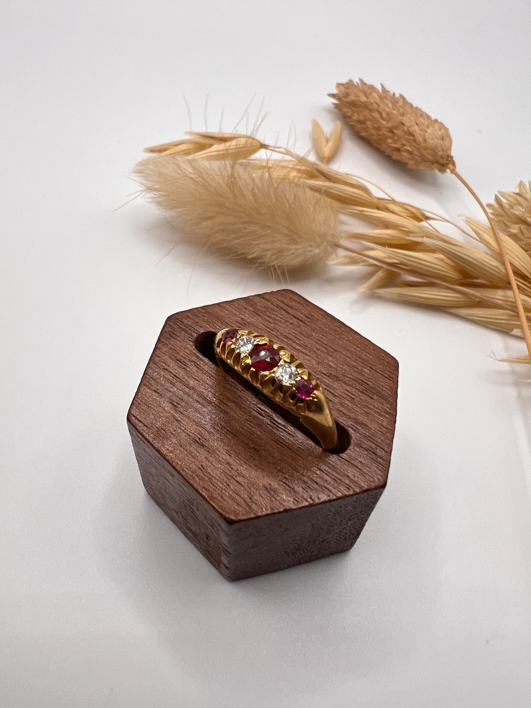 18ct Victorian Ruby and Old Cut Diamond Ring