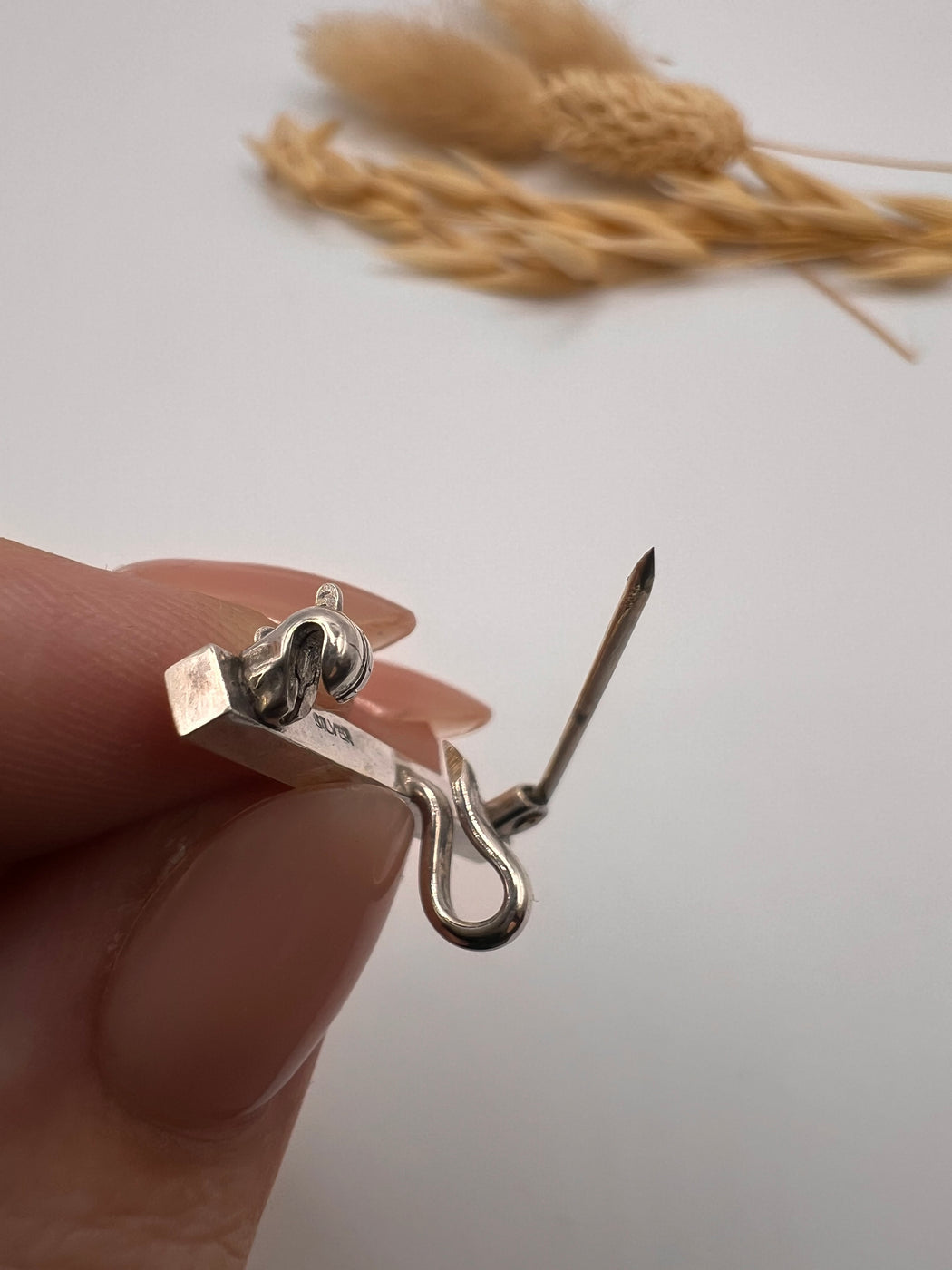 Silver Brooch With Charm Loop