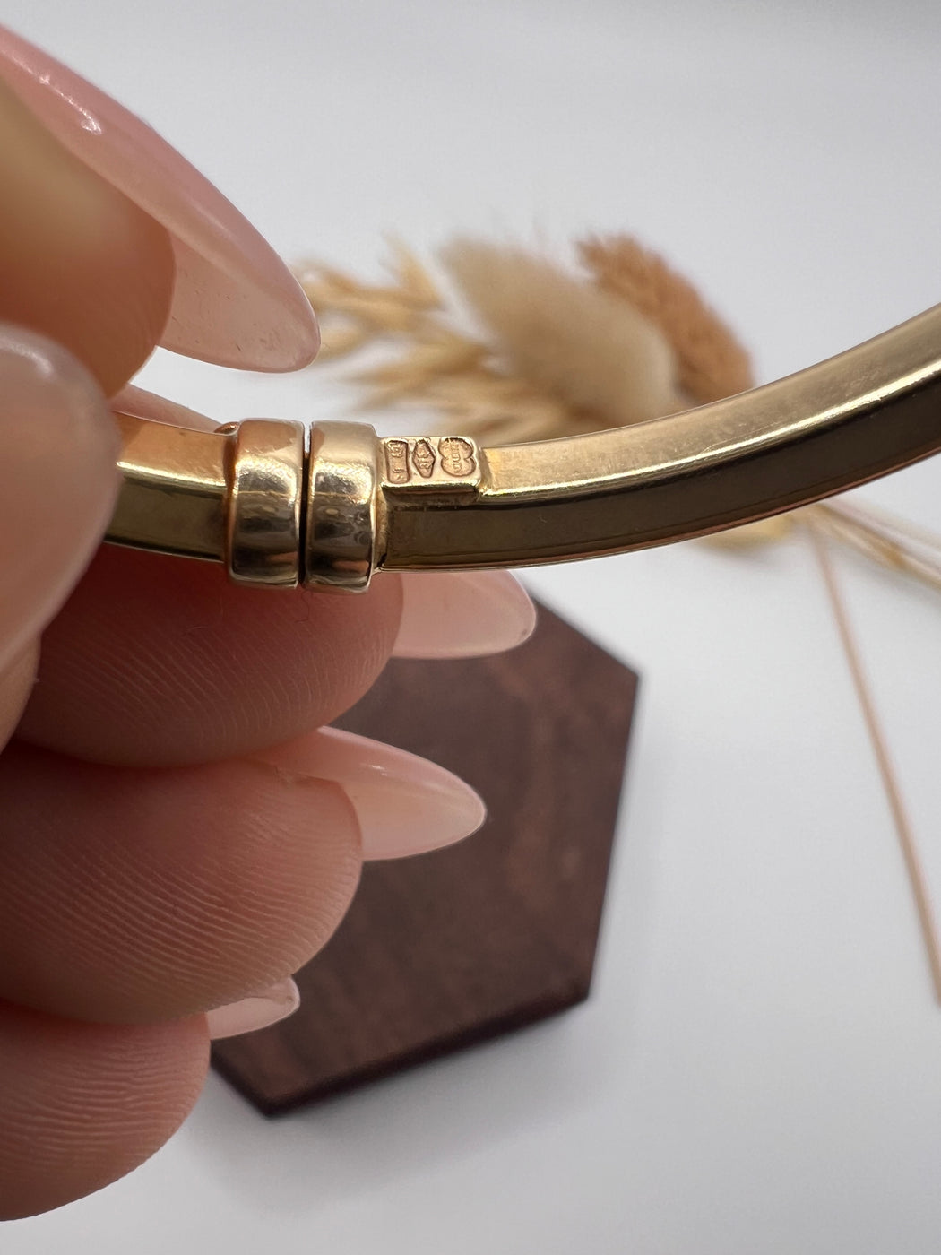 Vintage 9ct Gold Bangle With Safety Clasp